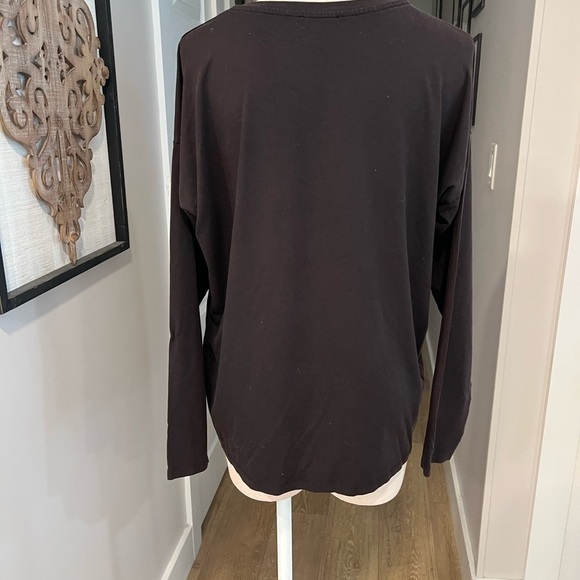 EILEEN FISHER brown jersey generous fit crew long sleeve top - Picture 13 of 14